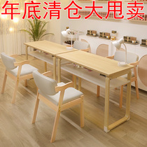 Nail Art Table Nail Art Table and Chair Set Japanese Wood Grain Color Simple Fashion Special ins Style Economy Nail Art Table
