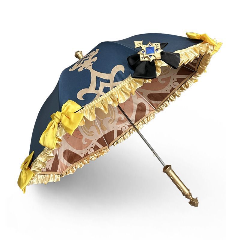 Naviya Cosplay Umbrella Prop, Two-Dimensional High-Appearance Double-Layer Lace Colored Glue Long-Handle Automatic Sunshade Umbrella Naviya Cosplay Umbrella Prop, Two-Dimensional High-Appearance Double-Layer Lace Colored Glue Long-Handle Automatic Sunshade Umbrella