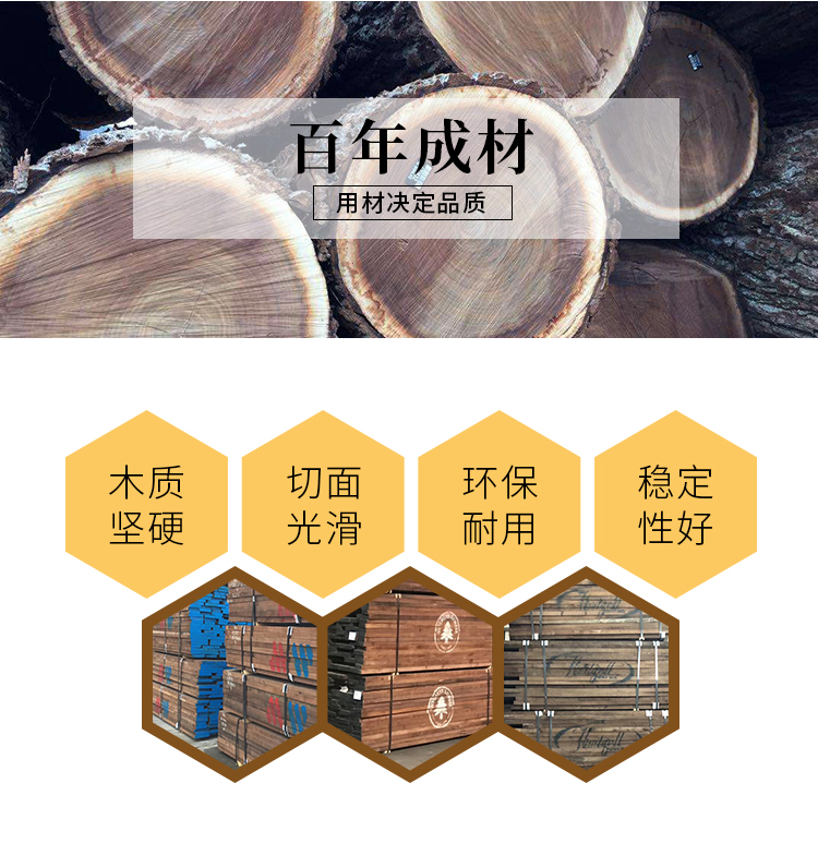 圆角款黑胡桃木餐桌