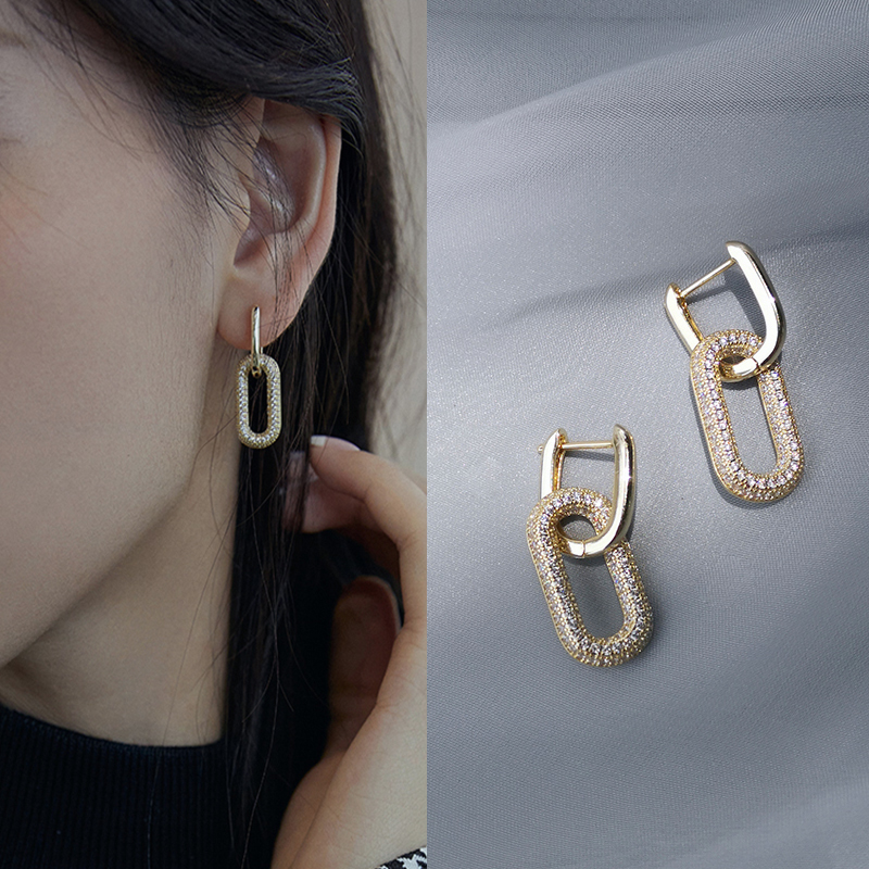 Earrings sterling silver 2022 new trend niche design sense earrings light luxury two-wear ear buckle temperament earrings