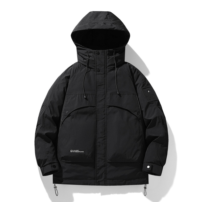 Winter New Thickened Stylish down Jacket for Men, Loose Casual Versatile Solid Color Trendy Puffer Jacket