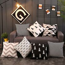 Thousands Birds Gg Pillow Light Lavish Sofa Black And White Plaid Geometric Pattern Living-room Office Car Big Backrest Waist