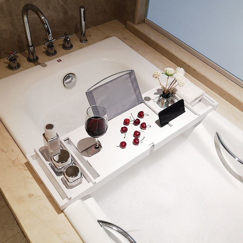 Bath shelf scaling anti-skid bath bucket bamboo multi-functional bath bracket anti-slip multi-function