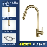 Горячий и холодный стиль B, матовое золото + шланг 60 см.