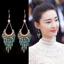 Earrings women 2021 New Tide face small temperament goddess earrings advanced sense light luxury anti-allergic earring retro