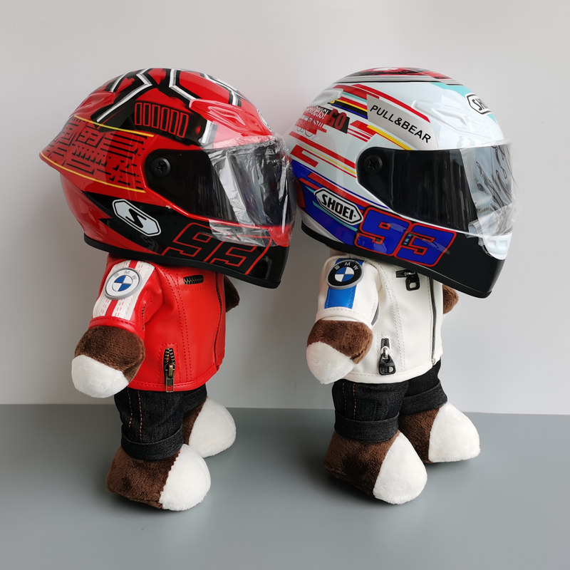 Motorcycle helmet doll rally bear Lucky cat Venom racing 4S motorcycle tail box decorative pendant Gift ornament