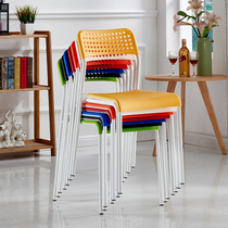 Nordic plastic hotel dining chair backrest chair Training classroom Student chair Household adult plastic stool