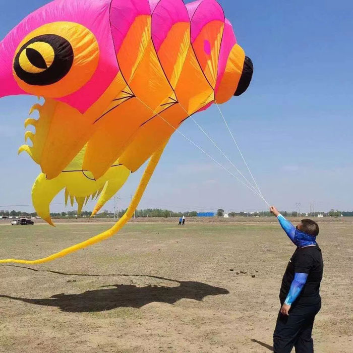 The new soft umbrella cloth trilobite kite, the breeze is easy to fly, the real thing is more beautiful, and it is on special sale
