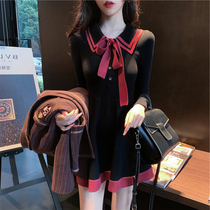  Korean girl outfit sweet temperament light familiar style Hepburn style small black skirt Goddess fan skirt small womens spring