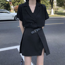 Summer suit womens style Hepburn style Brother-in-law Fried Street Superior Sense Summer Clothing Two Suit Dress 2022 Kits