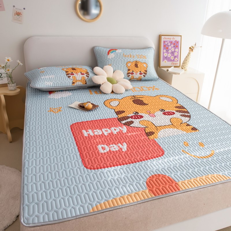 Thai Latex Ice Silk Cool Mat Three Sets Summer Home Washable Student Dorm Room Single Soft Grass Mat summer