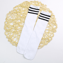 Kindergarten Garden Suit Summer Clothing Three Bars Children Middle Stocking White Elementary School Kids Performance Socks Performance Football Socks New