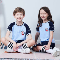 Kindergarten Garden Suit Summer Clothing Children Performance Class English Leng Primary School Uniforms Round Collar Short Sleeve Sports Suit