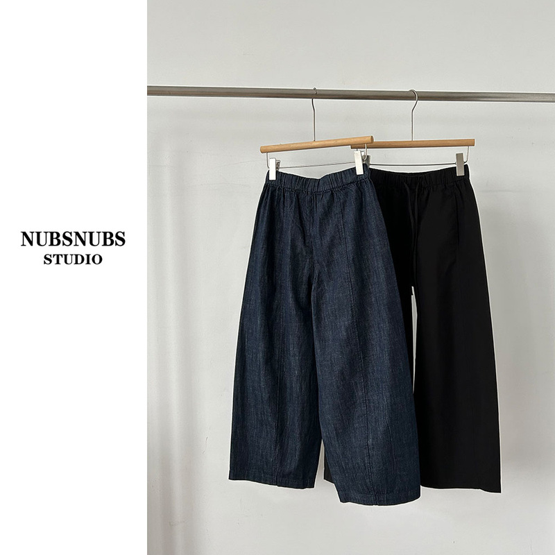 4.12 Dalin LAOSHU "Craftsmanship" 100% Cotton, Three-Dimensional Cutting Front and Back, Elastic Waist Cropped Pants