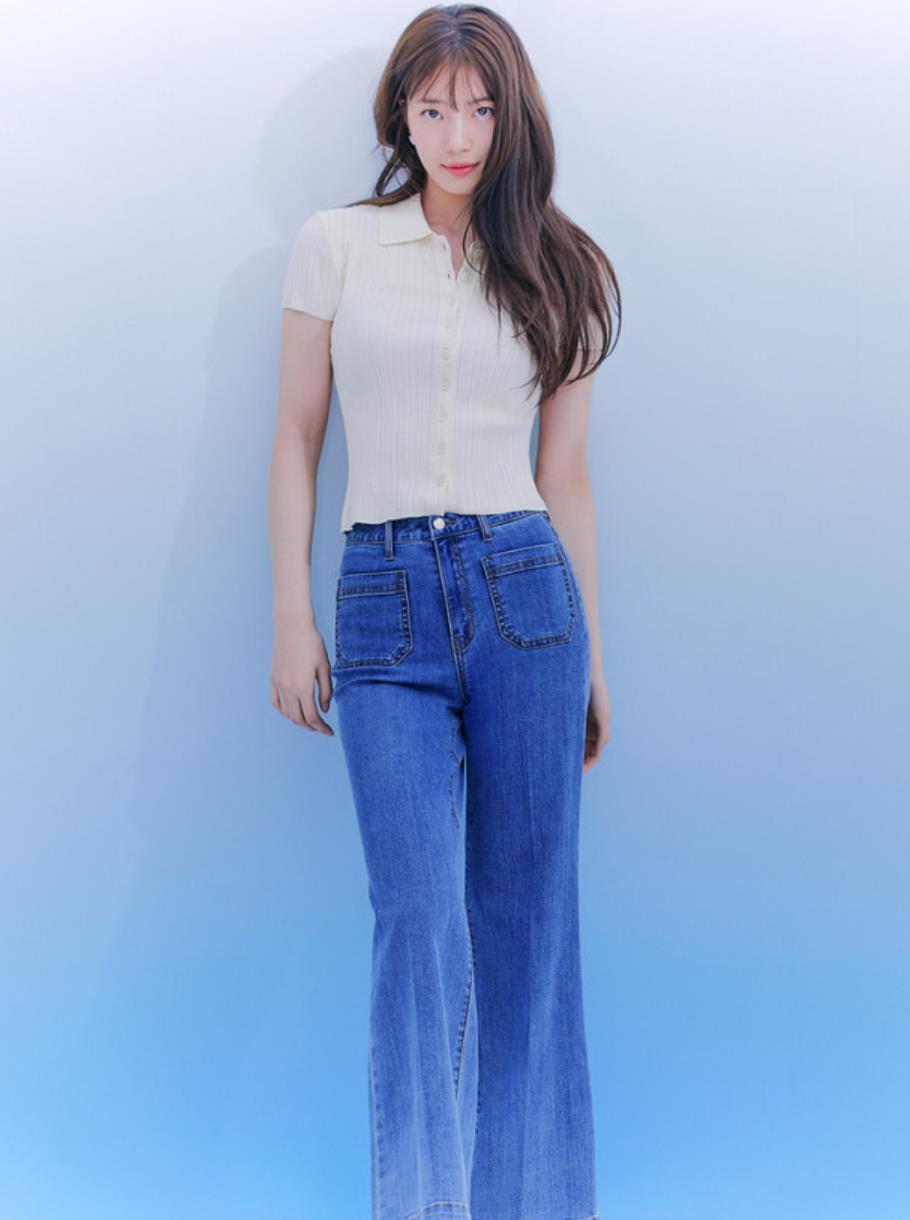 XTHEMCAPS Korea G Home Xiu Xiu Xiaoxian Report Super*stick cutting high waist fashionable broadleg pants