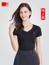 NY na art 2021 New Latin dance clothes modern dance clothes womens top V collar short sleeve T-shirt practice gong dance clothes