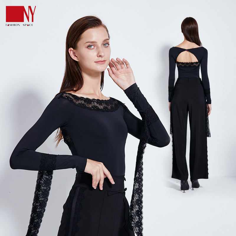 Nayi modern dance top female autumn and winter long-sleeved professional national standard dance social dance dance practice clothes Latin dance clothes
