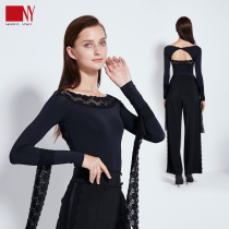 Nart Morden dance blouses womens autumn and winter long sleeves professional national standard dance practice dance dance practice to Latin dance suit
