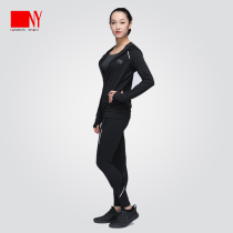Nny Nayi new womens sports suit fashion modern dance training suit long sleeve black two-piece casual dance suit