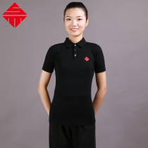 Sanmu Dansi womens coat spring and summer short sleeve POLO modern dance adult new dance clothes practice professional training uniform
