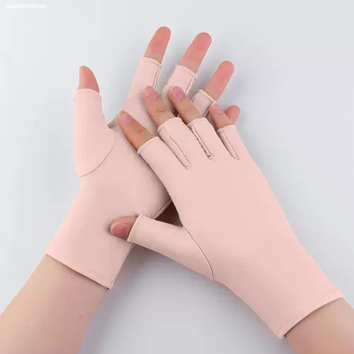 Летние шелковые тонкие эластичные перчатки подходит для мужчин и женщин, без пальцев