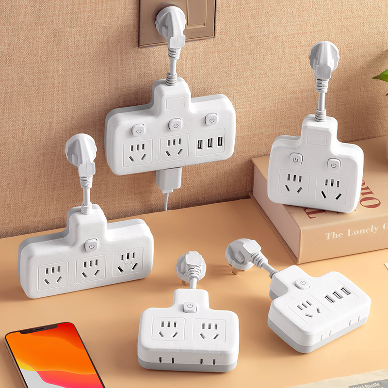 Multifunctional socket extender plug 10a to 16a socket converter smart plug with usb expansion one to two three home extension cable power independent switch wiring patch extension cable