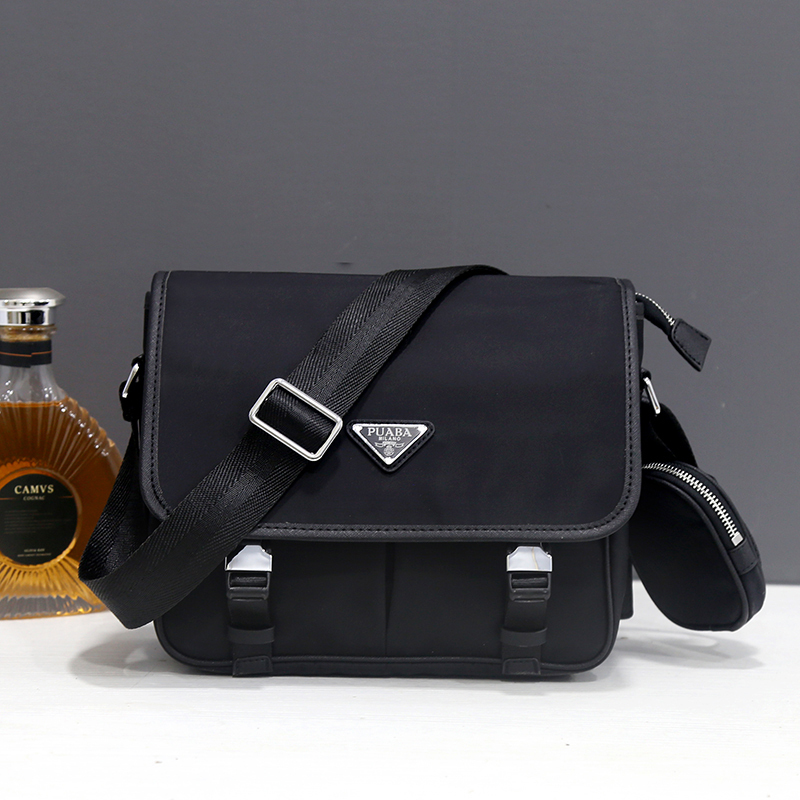 2026 New Model Youth Men's Solid Color Single Shoulder Bag Horizontal Square Zipper Waterproof Oxford Cloth Casual Backpack for Men and Women