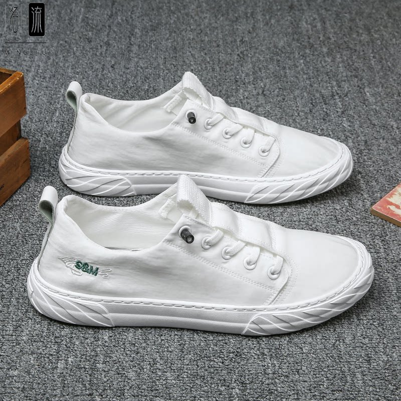 Men's shoes Summer breathable 2022 new ice silk canvas 100 lap old Beijing Leisure Shoe men's trends One foot pedal cloth shoes