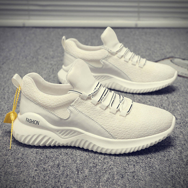 Boomer Men Shoes 2022 New Spring Breathable Mesh Face Shoes Man Tide Shoes Han Prints Sports Casual Little White Shoes