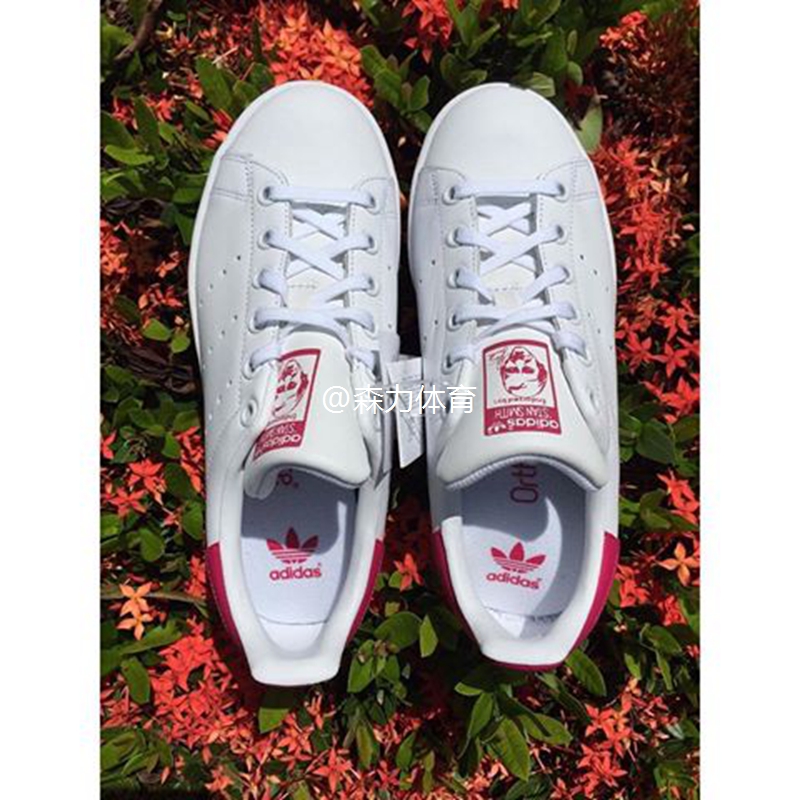 Giá thấp tại chỗ Adidas Stan Smith Smith màu hồng đậm hồng đỏ đuôi đỏ giày thể thao B32703 - Dép / giày thường giày sneaker chính hãng