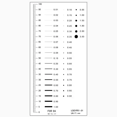 Dirt point number card point gauge line gauge fililin ruler comparison card stain detection card Inspection Gauge Control card precision J-26