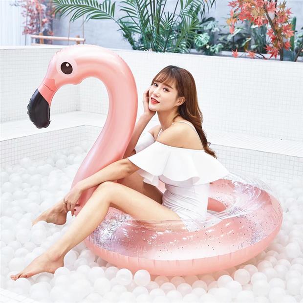 Vòng bơi bơm hơi người lớn có thể nằm bơi vòng trẻ em 3-6 tuổi chống lật trẻ em hoạt hình bơm hơi đôi 2 tuổi nước - Cao su nổi phao