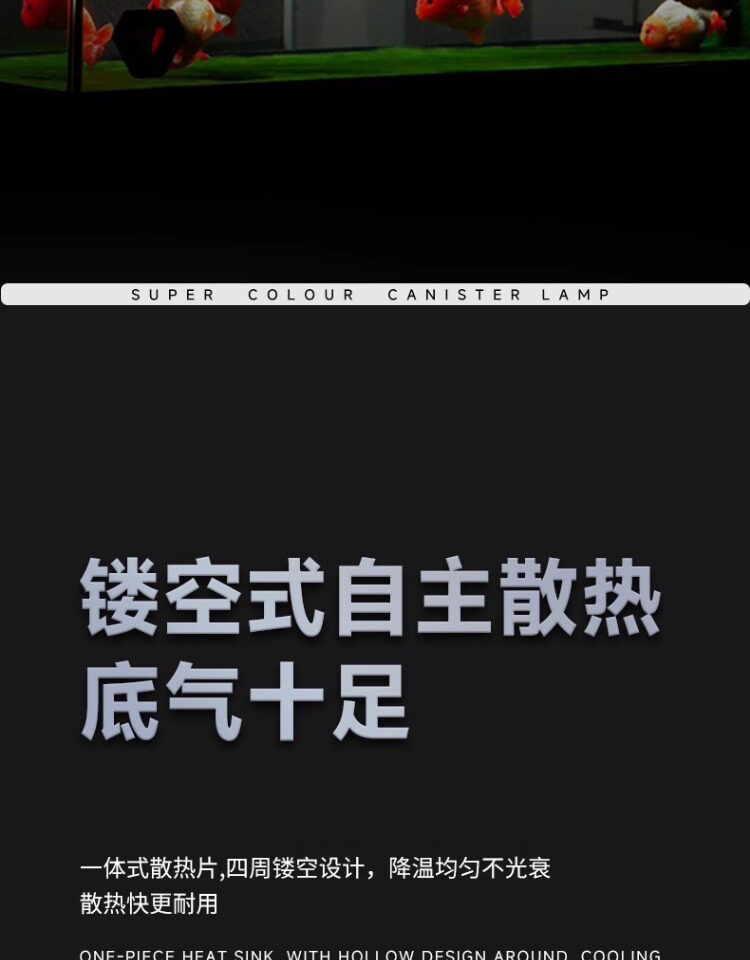 马印神灯全光谱LED金鱼增艳灯专用爆藻灯增色水草灯兰寿鱼缸筒灯 detail 28