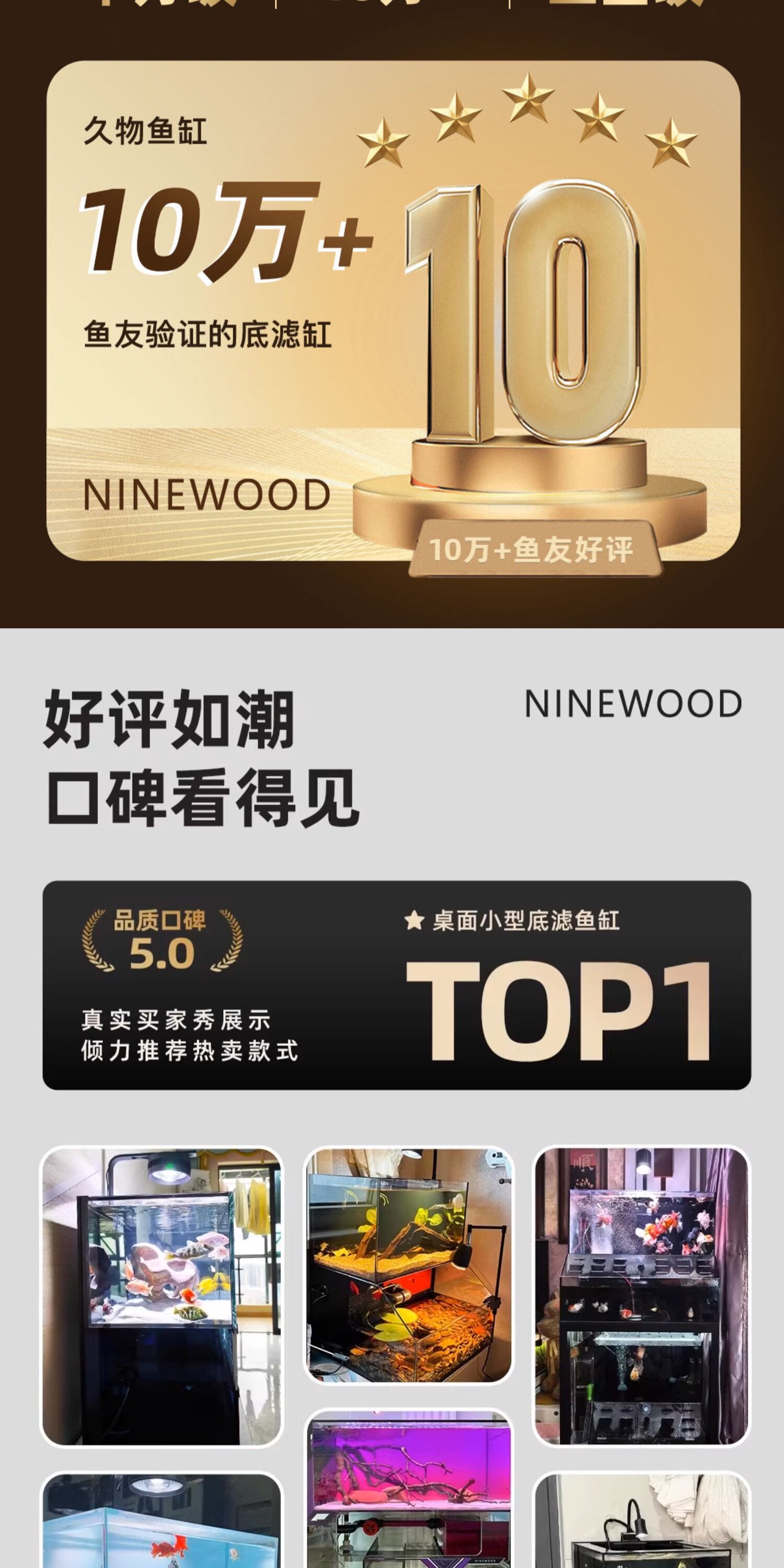 NINEWOOD久物鱼缸萤火虫B7系列周年纪念版原生溪流缸金鱼缸底滤缸 detail 10