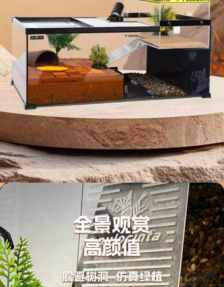 pulocinta葆易马赫专业生态水陆分离龟缸半水陆龟黄缘龟侧过滤缸 detail 6