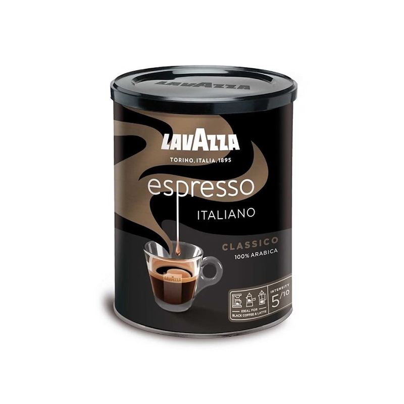 Lavazza Italian Imported Espresso Powder Ground from Arabica Beans, Classic Italian Style