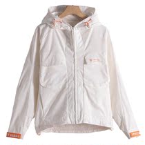 Mens West Lake Pavilion Old (Sen) Spring dress loose print letter hooded windbreaker coat SM216