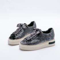 West Lake Pavilion (S) golden velvet texture lace-up breathable non-slip muffin thick-soled high-top shoes H099