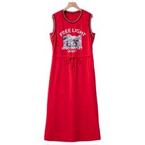 27 series of autumn new casual full waist long sleeveless dress 005 cut label