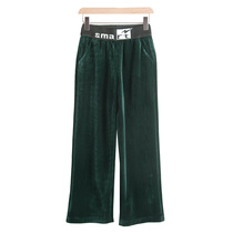 (5 fold second kill) (pick) winter waist knitted stitching corduroy straight pants trousers FC156