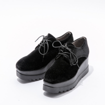 West Lake Pavilion (S) golden velvet high lace up inner high waterproof platform high top shoes H717