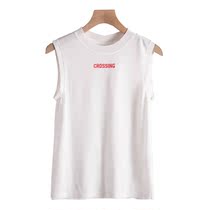 West Lake Pavilion (S) high-end spring simple modal careful Machine round neck vest knitwear S339 cut mark