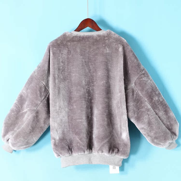 XKING 2018 Winter Sản phẩm mới in Fried Chicken Fire Plush Sweater Lantern Lantern Short Jacket 111 Cut áo khoác đẹp