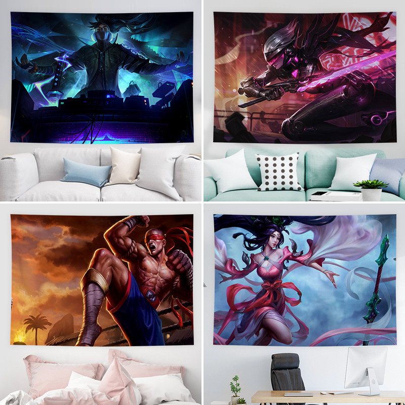 Hero League Hung Cloth Background Cloth game Cartoon Skin Room Bedroom Dormitory Bedside Arrangement Decoration Tapestry