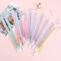 Simple color pen gel pen black Korean hipster cute fiber water pen 0 5 students with hand account beginners
