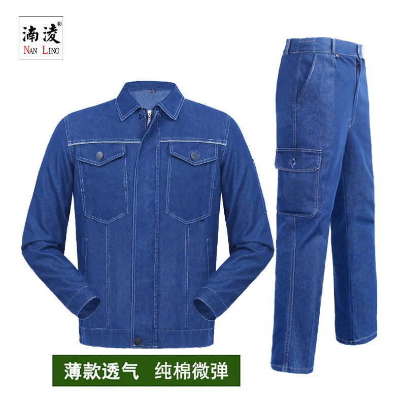 Летний тонкий джинсовый комбинезон, мужская хлопчатобумажная одежда сварщика, защищающая от ожогов электросеть, одежда электрика на фабрике, одежда для страхования труда