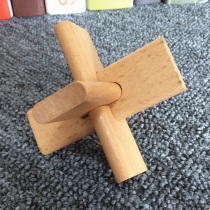 Three-way Luban lock Kong Ming lock single beech wood high difficulty adult children brain educational toy