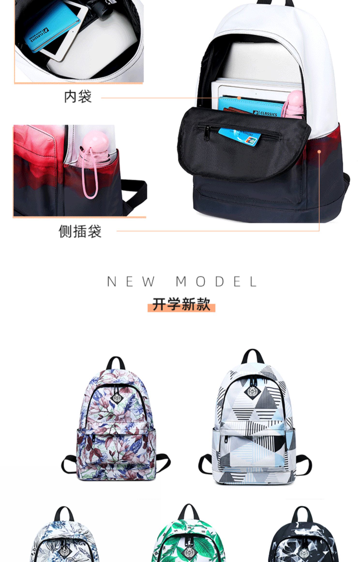 Ba lô nữ phiên bản Hàn Quốc của học sinh trung học cơ sở xu hướng thời trang 2019 mới in gió ba lô nam - Ba lô balo em bé