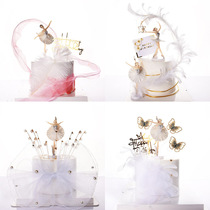Children Birthday Cake Decoration Plug-in Ballet Dancer Girl Swing Piece Tennis Red Princess Fairy dressed up for baking inserts