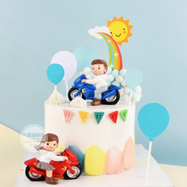 Boy Girl Birthday Cake Dress Motorcycle Baby Rainbow Cloud Sun Card Cute Children Plugin